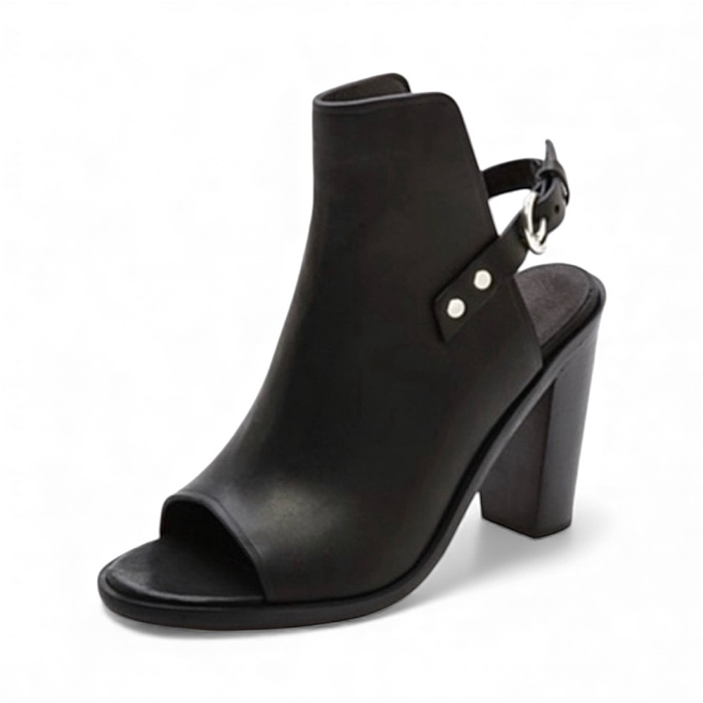 Rag & Bone Wyatt Open Toe Leather Slingback Heeled Booties